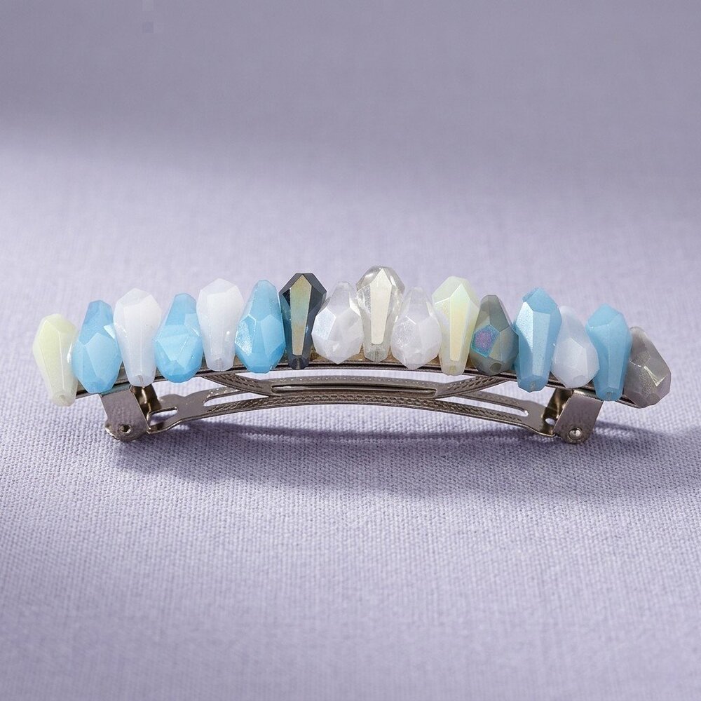 💎🩵 Claire’s Crystal Gem Glass Bead Hair Clip | Blue | NWT ✨